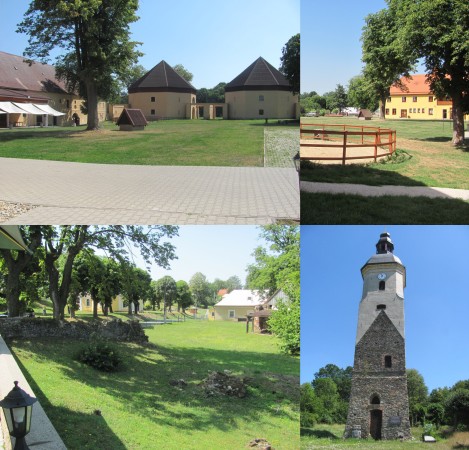 Zámecký dvůr Černousy, věž bývalého kostela v Zawidówě